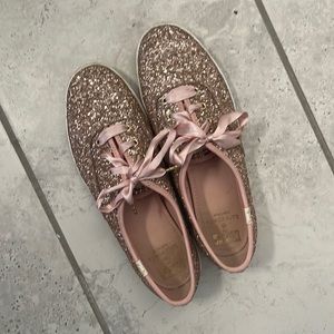Keds Kate Spade Rose Gold Glitter Shoes - Size 8